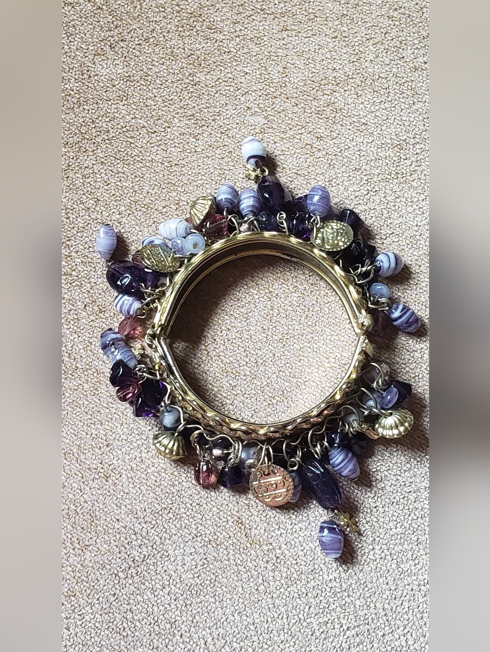 Vintage Purple Mughal Hinge Bracelet